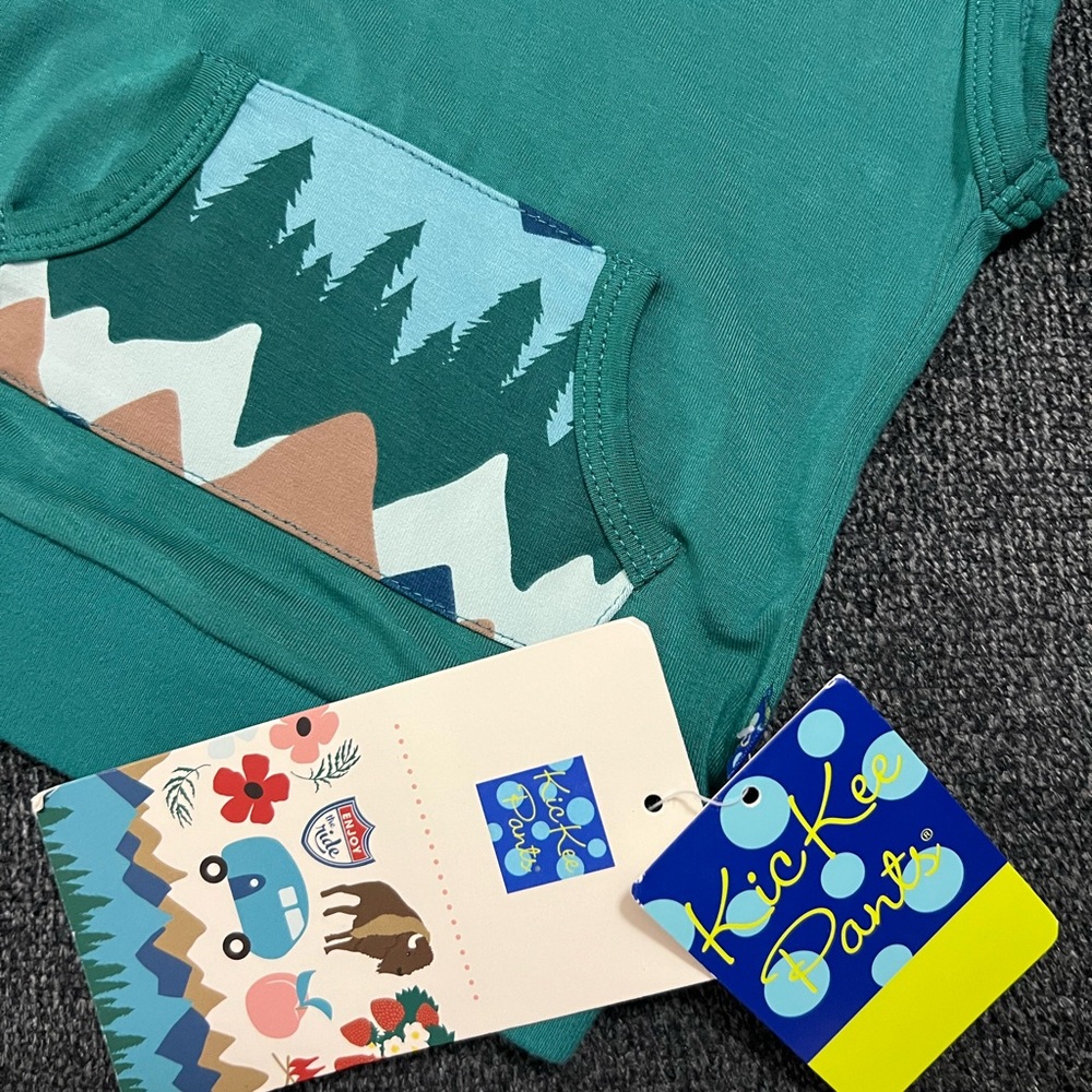 ( NWT. ) KicKee Pants 6-12 Month Short Sleeve Hoodie Tank. - Picture 2 of 3